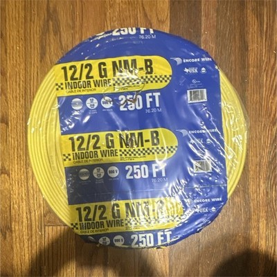 Encore Wire 12/2 G NM-B 12 AWG Copper Solid Indoor Wire 250 ft Yellow 600V