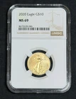 2020 $10 1/4 oz American Gold Eagle NGC MS 69 Brown Label, NO RESERVE