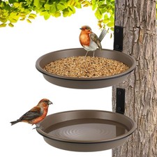 2 Pack Fence Bird Feeder Bath Tray for Outside, 8.4'' Plastic Wild Bird Bath ...
