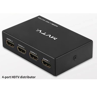 4 Port HDMI 4K Hub Multi Splitter & Amplifier For 3D HDTV 1080P 1X4 1 In 4 Out