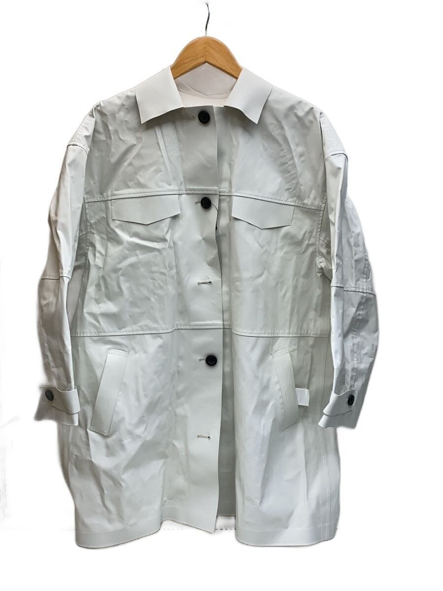 AMERI S White Fake Leather Coat Solid Slim Fit Us… - image 1