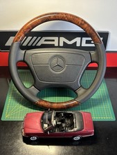 Wood-Leather steering wheel for Mercedes-Benz W124 W201 W210 W140 R129 and other