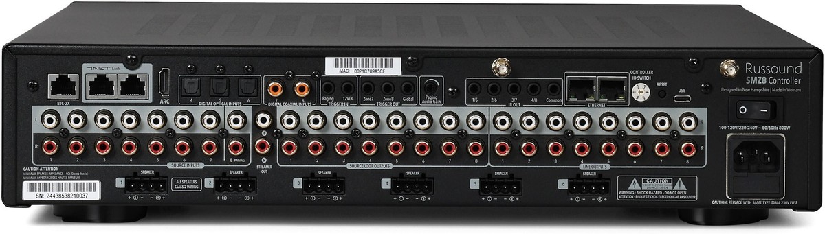 Russound SMZ8 8-Source/8-Zone Controller Amplifier with Streamer