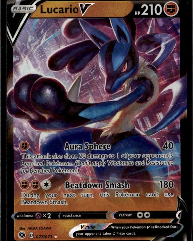 Lucario V 027/073 Non Holo Promo Deck Exclusives 27/73 Fighting Normal Pokemon C