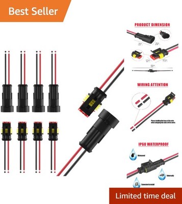 Reliable 2Pin 16AWG Waterproof Terminal Connector Kit - Quick Connect/Disconnect