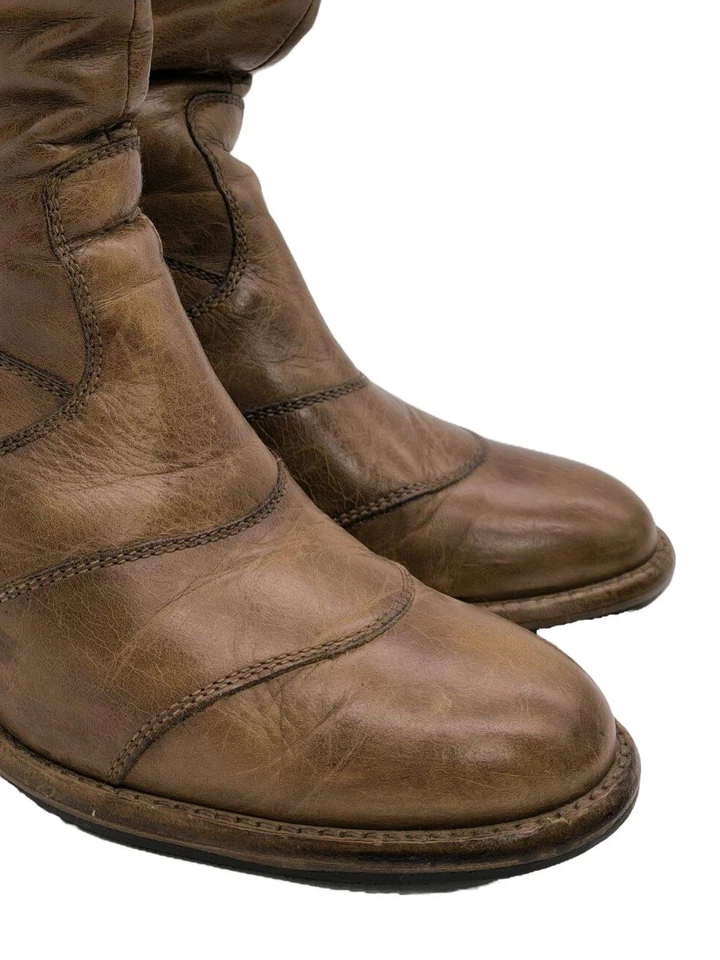 BELSTAFF Bottes à talon Dames Botte haute T EU 37 brun style décontracté - Photo 3/4