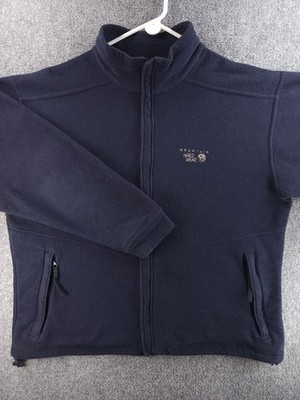 Mountain Hardwear POLARTEC Full Zip Jacket Large Logo Fleece Blue USA Polyester