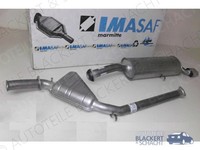 Imasaf Auspuffset Mitteltopf+Endtopf für Alfa 164 2.0 TS BJ.92-98|+ Chromblende
