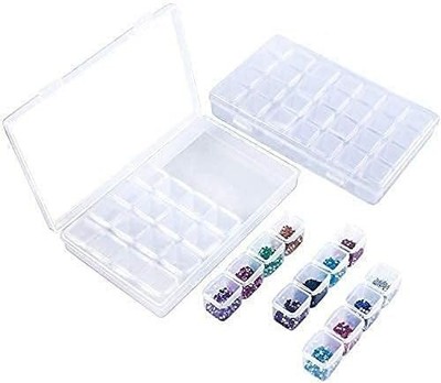 Clear 28 Slots Storage Boxes for Diamond Painting & Craft Essentials   2 Pack