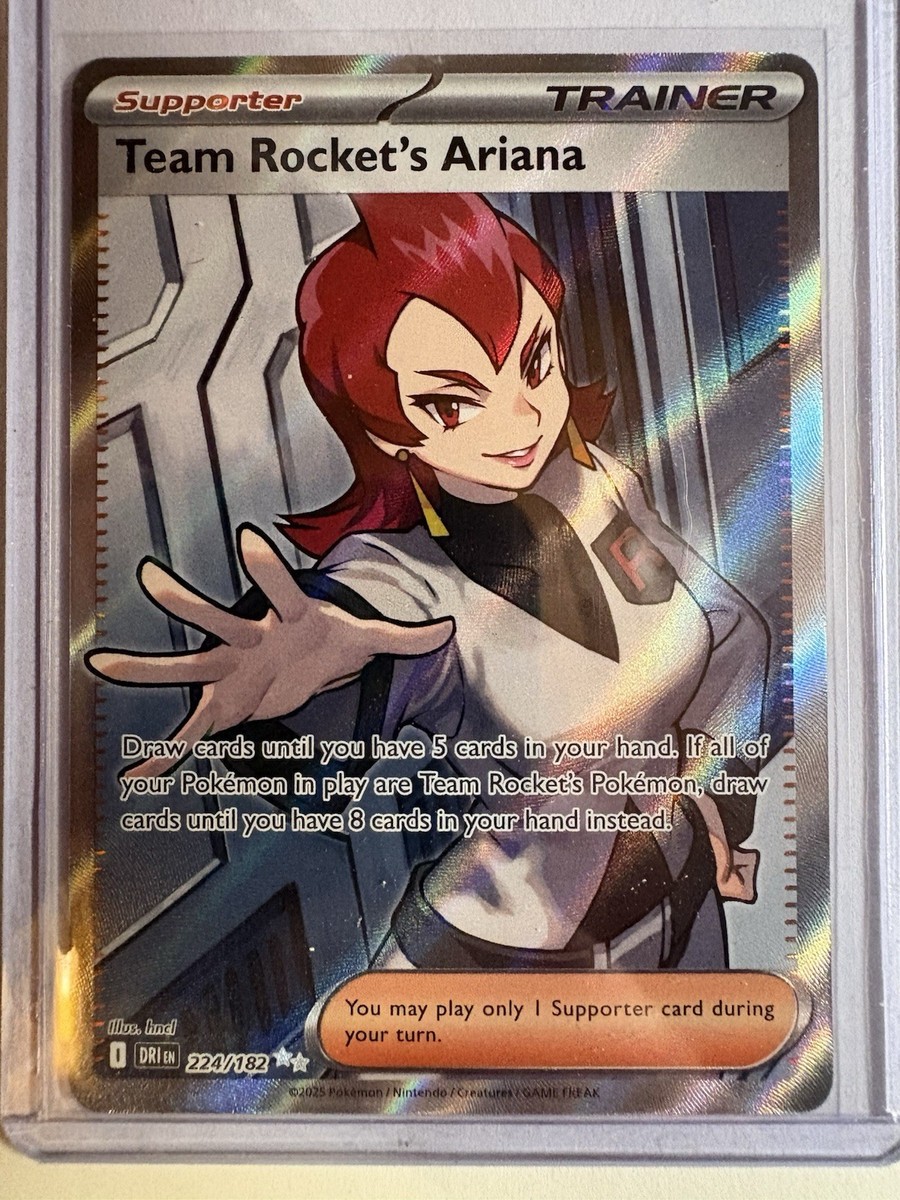 Team Rocket's Ariana 224/182 Pokemon Destined Rivals Ultra Rare Full Art Holo NM