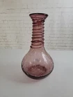 Vintage BLENKO Crackle Glass Vase Amnethy Crystal With Applied Spiral 1999 #9432