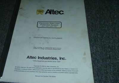 Altec D945 Electronic Side Load Protection System Operator Manual Supplement xz