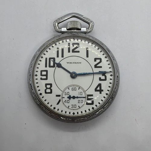 Waltham 16s 21J Riverside Great Dial Railroad Case Antique Pocket Watch Runs