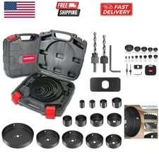 Hole Saw Set HYCHIKA 19 Pcs Hole Saw Kit with 3/4"-6"19-152mm 13Pcs Saw Blade...