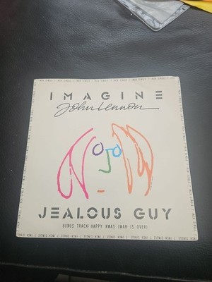 JOHN LENNON ' IMAGINE / JEALOUS GUY / HAPPY XMAS 7 INCH PICTURE SLEEVE 1988 EX !
