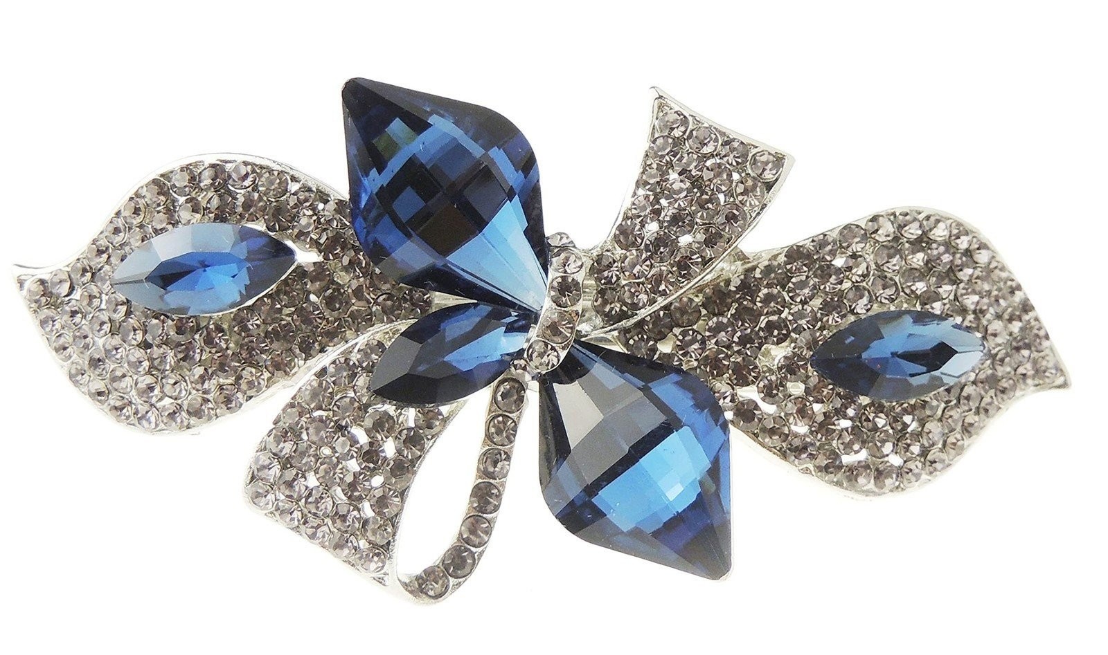 Sparkly Crystal Rhinestone Barrette Hairpin Grip French Metal Spring Clip