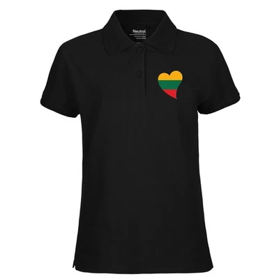Damen Polo Shirt Litauen Flagge Herz Geschenkidee Litauen Geschenk Präsent Mitbr - Bild 1 von 4