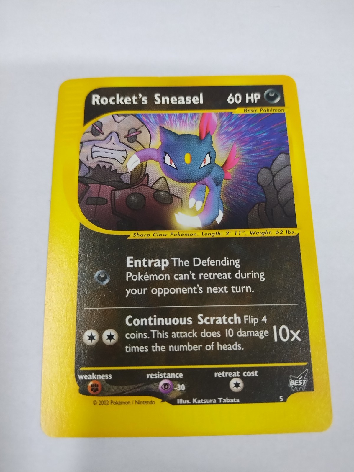 MINT Pokémon Rocket’s Sneasel #5 - Winner - 2002 Best of Game Promo Wotc