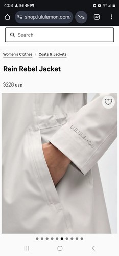 Lululemon Rain Rebel Jacket Coat Size 4 Color Bone Nwot - Picture 6 of 24