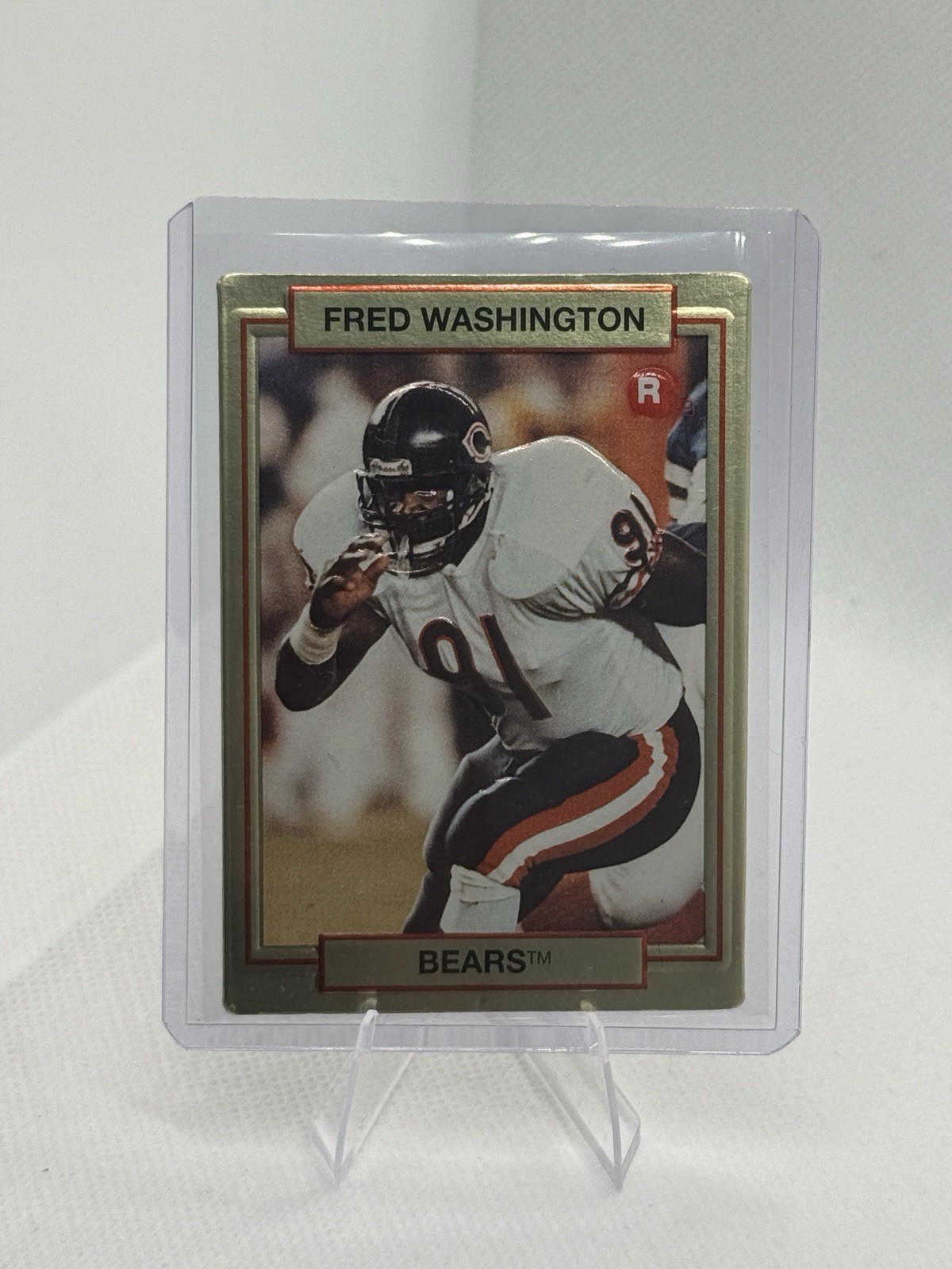 1990 ACTION PACKED RC #42 FRED WASHINGTON - CHICAGO BEARS - ROOKIE CARD -*04