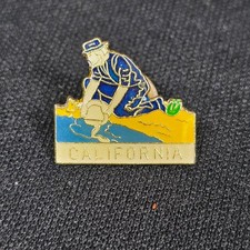 California Gold Miner Souvenir Lapel Pin Enam...
