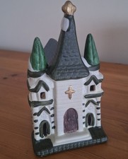 Vintage 90s Dickensville Christmas Village 5" Church House Ceramic Building