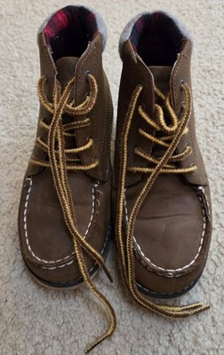 Cat & Jack Boys Boots, Size 1, Brown, Lace Up