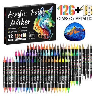 Acrylic markers 24/48/72/144 colors, double-sided, two-color.