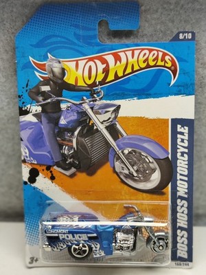 Hot Wheels HW Main Street '11 Blue BOSS HOSS MOTORCYCLE #8/10 - Nice!