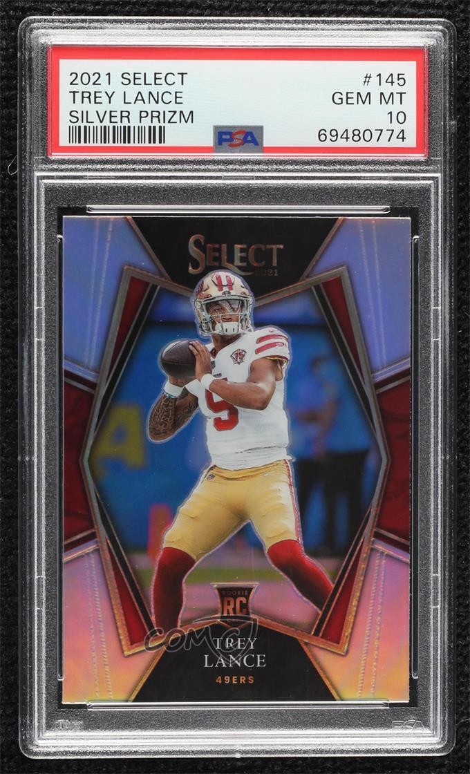 2021 Panini Select Premier Level Silver Prizm Trey Lance PSA 10 GEM MT Rookie RC