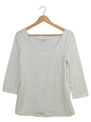 MGXX Damen Langarmshirt 3/4-Arm Basic Weiß Gr. 40 Baumwolle Modal Stretch
