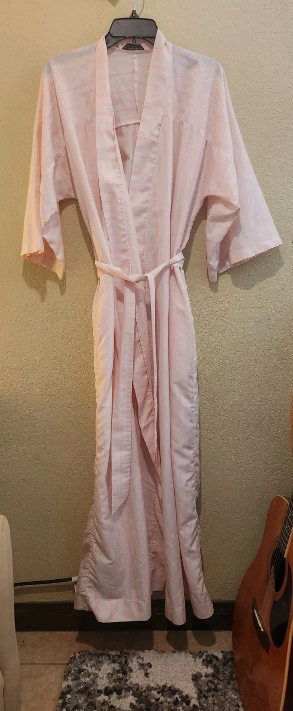 Robe lingerie Christian Dior vintage rose longue taille M coton modal ceinturée Paris