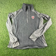 Indiana University Hoosiers IU Women s adidas Active HiMock Medium 1/4 Zip Grey