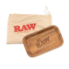 RAW Rolling Papers ACACIA WOODEN wood TRAY 11x7 w/ Storage Bag