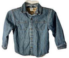 Gymboree Childs Shirt/Jacket Sz Sml Fleece Lined Denim Snap Close 2 Pockets