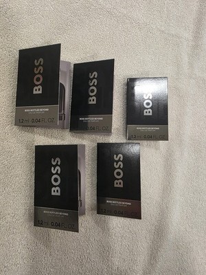 5 Pack Hugo Boss Bottled BEYOND Eau de Parfum Sample Spray .04oz, 1.2ml 