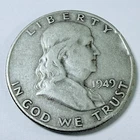 1949-D 50C Franklin Half Dollar 90% Silver Circulated US Coin Free Ship #8428