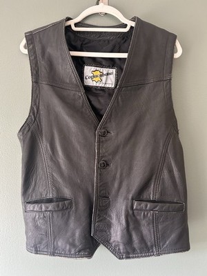 Vintage Copacabana Lederweste Weste Gr. S Distressed/Projektstück