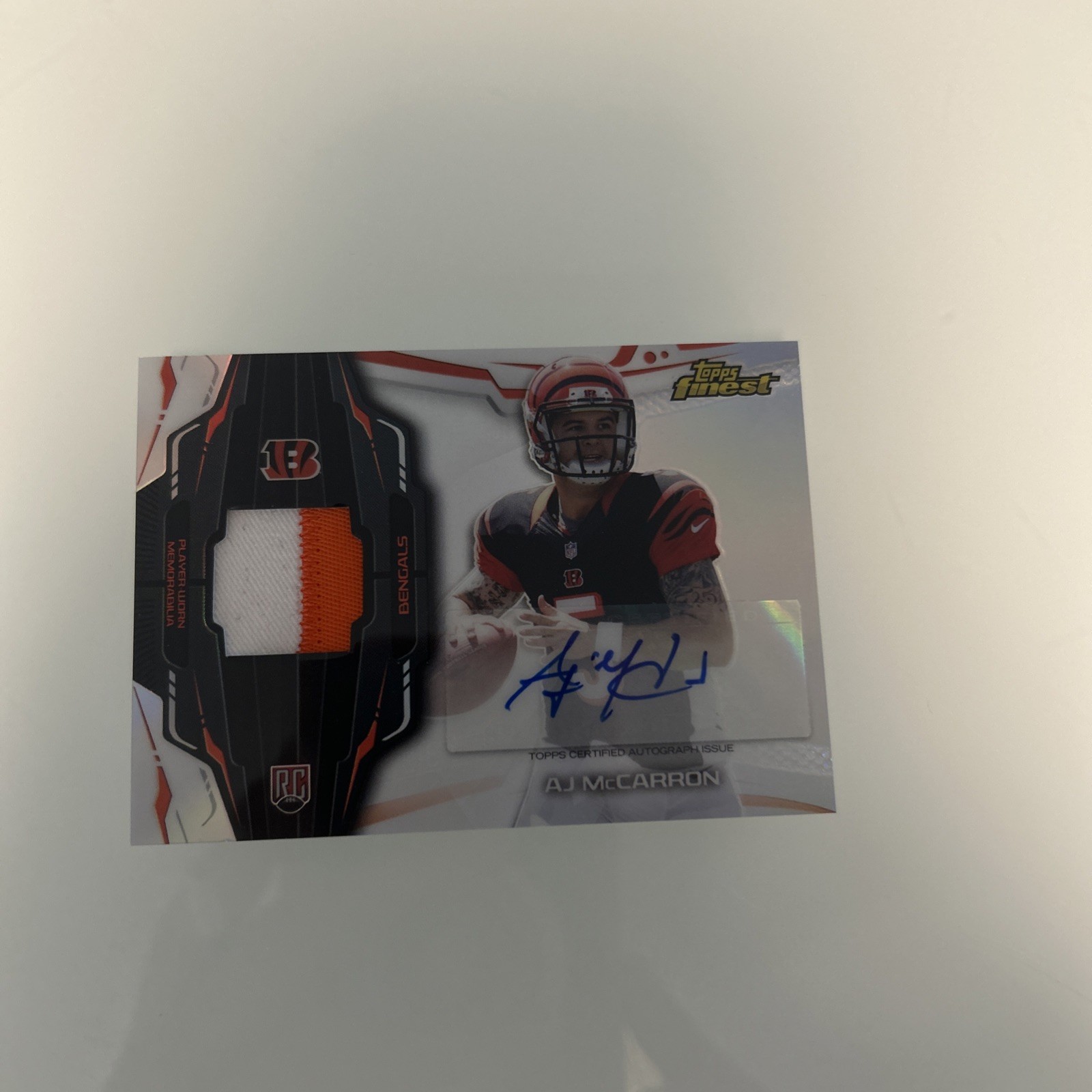 AJ McCarron Finest Rookie Autograph Patch #AMC Base