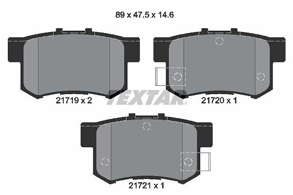 Textar Bremsbelagsatz, Scheibenbremse Hinterachse U.A. FüR Honda, Mg, Rover-image