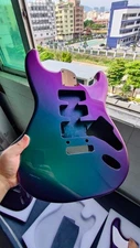 High quality alder guitar body chameleon paint finish from Purple to Sea blue
