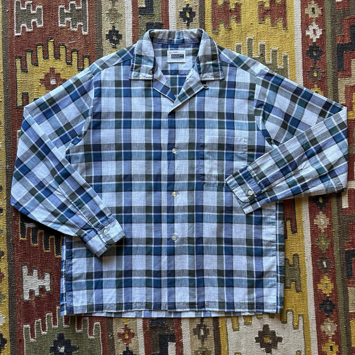 Rockabilly Fabric Button-Front Vintage Casual Shirts for Men for