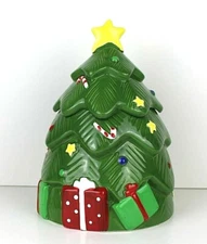 CoCo Dowley Certified Christmas Tree Cookie Jar MUSICAL International Vintage
