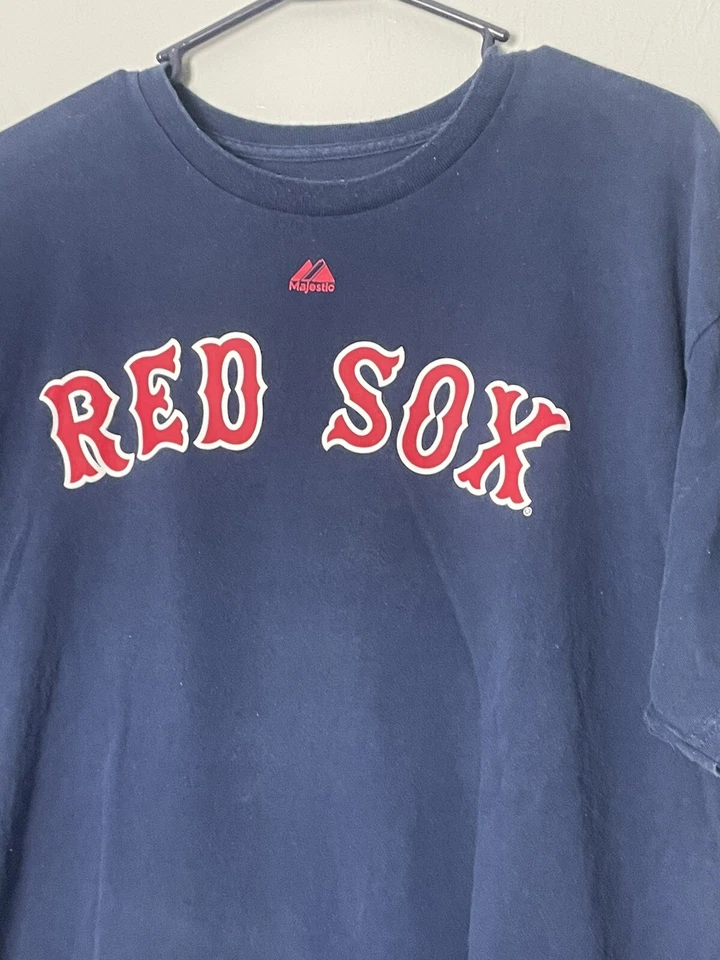 Boston Red Sox Jersey T Shirt Majestic Dustin Pedroia MLB Baseball Blue Size XL — 第 2/4 张图片
