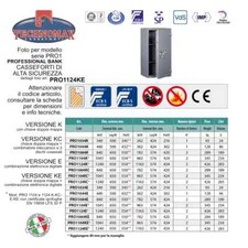 CASSAFORTE TECHNOMAX DI ALTA SICUREZZA - PROFESSIONAL BANK PRO1124KE 124Hx65L...
