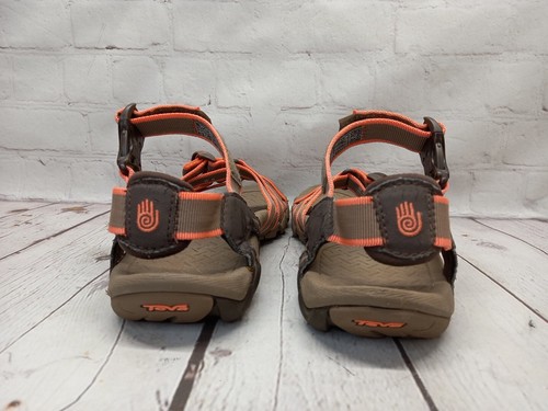 Teva Women’s Size 6 Hiking Sandals Adjustable Ankle Straps #6514 Brown/Orange - Picture 8 of 21