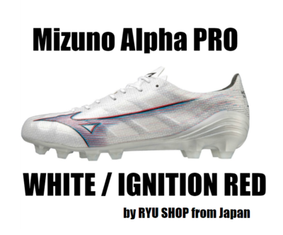 Mizuno Soccer Cleats Mizuno Alpha PRO WHITE / IGNITION RED