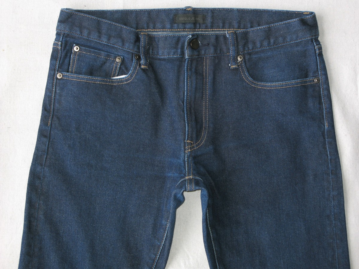 Uniqlo Slim Straight Japanese Kaihara Selvedge Jeans Men Sz