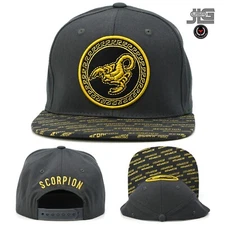 Scorpion New Leader TL Embroidery Snapback Hat Adult Dk Grey Men Adjustable Cap