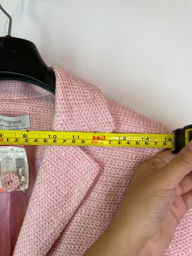 New Portmans Womens Blazer 10 Cotton Blend Pink Bow Belt Pocketed Loose Fit - Picture 12 of 13